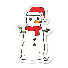 sticker of a cartoon snowman