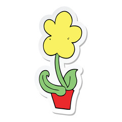 sticker of a cute cartoon flower