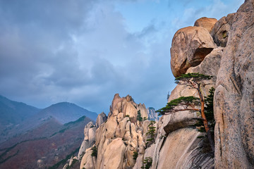 View from Ulsanbawi rock peak. Seoraksan National Park, South Corea