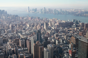 Fototapeta na wymiar Hudson River aerial view