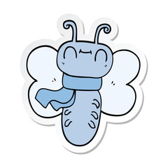 sticker of a funny cartoon butterfly