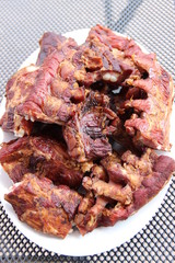 Ripped pork, food	