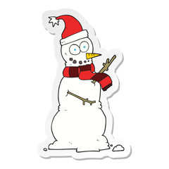 sticker of a cartoon snowman