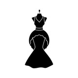 Wedding dress glyph icon