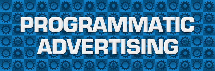 Programmatic Advertising Blue Gears Square Texture 