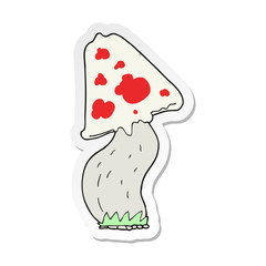sticker of a cartoon mushroom