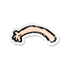 retro distressed sticker of a cartoon arm