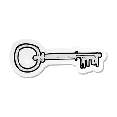 sticker of a cartoon key