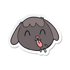 sticker of a cartoon dog face
