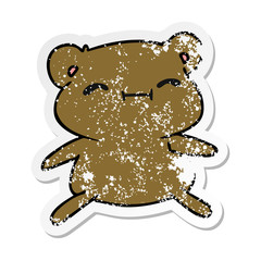 distressed sticker cartoon kawaii cute teddy bear