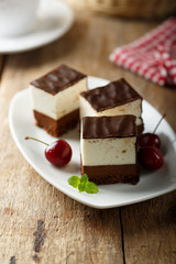Chocolate vanilla souffle cake