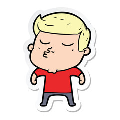 Obraz premium sticker of a cartoon model guy pouting