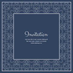 Abstract ornamental lace frame for greeting card or invitation