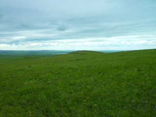 Obraz premium Mountain-steppe landscape in the Trans-Baikal Territory