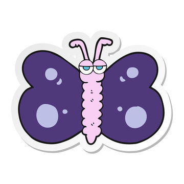 sticker of a cartoon butterfly