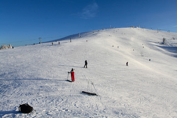 ski slope on the mountain