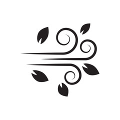 flat Vector icon - illustration of wind icon isolated on white - Vector