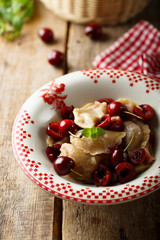 Homemade cherry dumplings