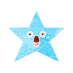 retro illustration style cartoon star fish