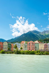 Fototapeta na wymiar INNSBRUCK, AUSTRIA - June 27, 2018: Street view of downtown in Innsbruck, Austria