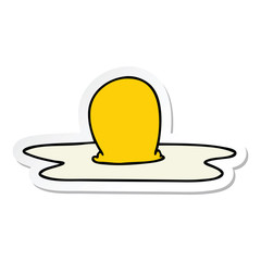 sticker of a quirky hand drawn cartoon fried egg