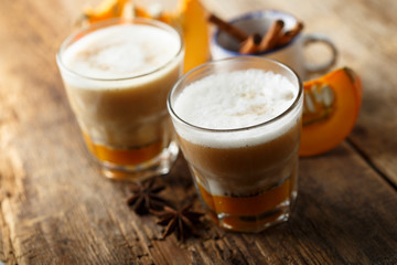 Pumpkin latte with cinnamon