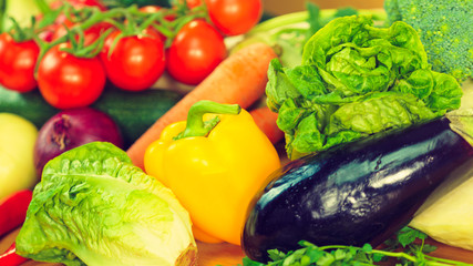 Many healthy colorful vegetables
