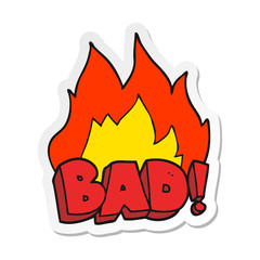 sticker of a cartoon Bad symbol