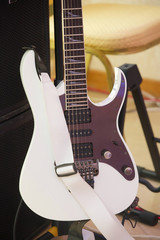 Stringed musical instrument electric guitar.