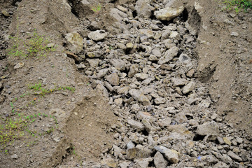 Limestone - landslide limestone hill