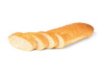 Baguette isolated on white background.