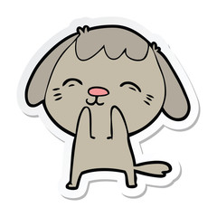sticker of a happy cartoon dog