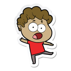 sticker of a cartoon shocked man
