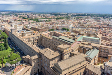 Roman Cityscape, Panaroma of Rome viewed from the top of Saint Peter's square basilica at the vatican