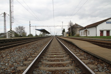 Fototapeta na wymiar Train station, Nedakonice, Czech republic 
