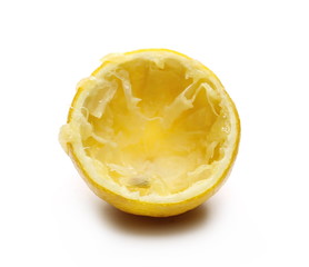 Lemon peel isolated on white background