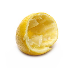 Lemon peel isolated on white background