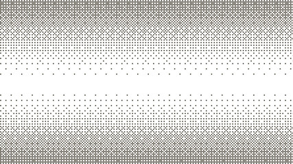 Halftone gradient pattern. Abstract halftone dots background. Monochrome dots pattern. Vector halftone texture. Pop Art, Comic small dots. Banner, strip with space. Template for cover, card, flyer