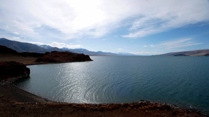 Fototapeta na wymiar The Tolbo lake in the Western Mongolia