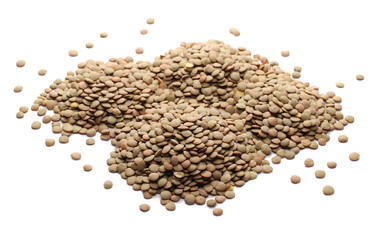 Lentils isolated on white background
