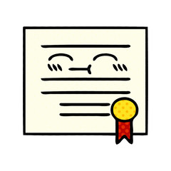 comic book style cartoon graduation diploma