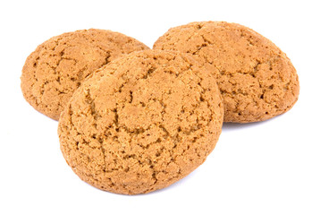 oat cookies on white background