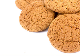 oat cookies on white background