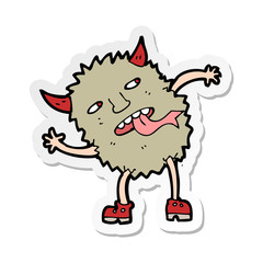 sticker of a funny cartoon monster