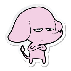 sticker of a annoyed cartoon elephant