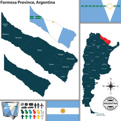 Map of Formosa Province, Argentina