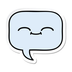 sticker of a cute cartoon speech bubble