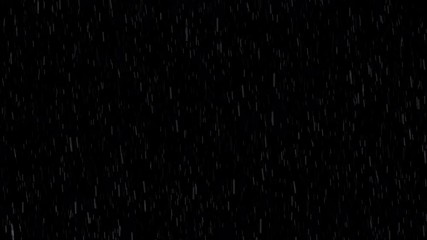 4K Simple rain falling on black abstract background