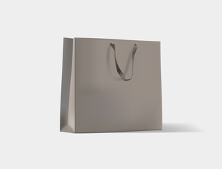 Creative mockup. Shopping bag. Mock-up of blank package, mockup of brown paper shopping bag with handles.
