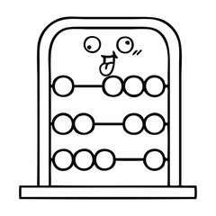 line drawing cartoon abacus